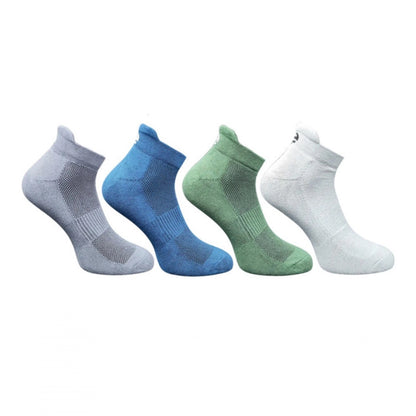 4_Pair Set Unisex Casual Bamboo Cotton Printed Ankle Length Socks (Multicolor)
