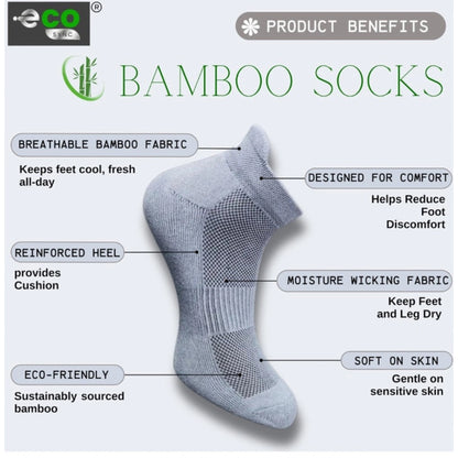 4_Pair Set Unisex Casual Bamboo Cotton Printed Ankle Length Socks (Multicolor)