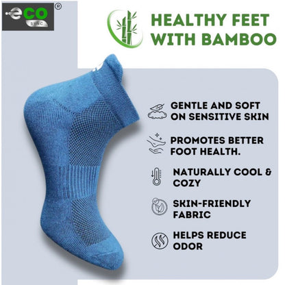 4_Pair Set Unisex Casual Bamboo Cotton Printed Ankle Length Socks (Multicolor)