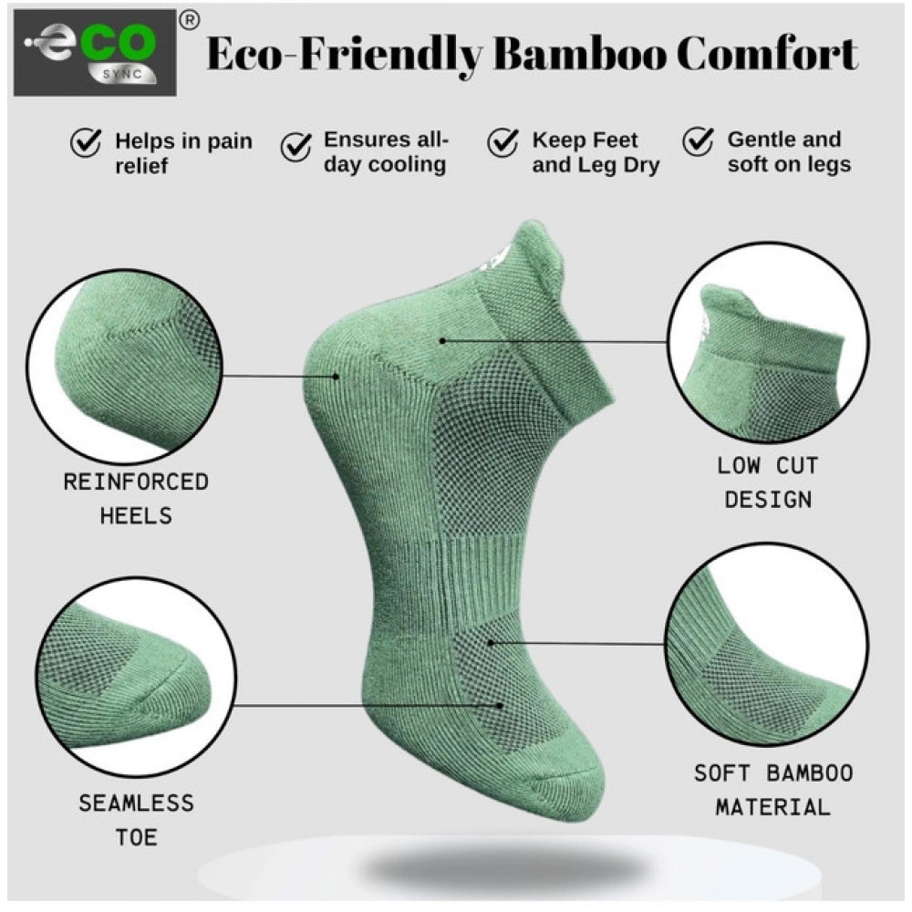 4_Pair Set Unisex Casual Bamboo Cotton Printed Ankle Length Socks (Multicolor)