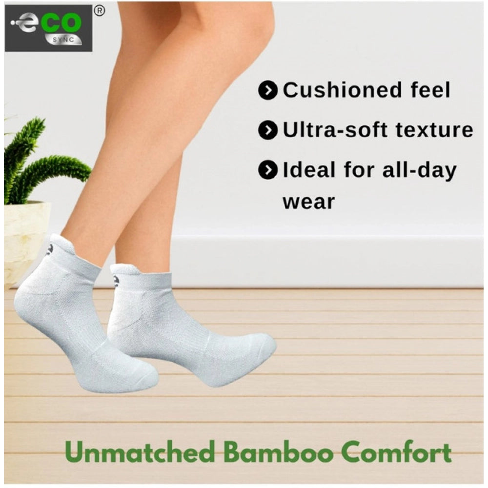 4_Pair Set Unisex Casual Bamboo Cotton Printed Ankle Length Socks (Multicolor)