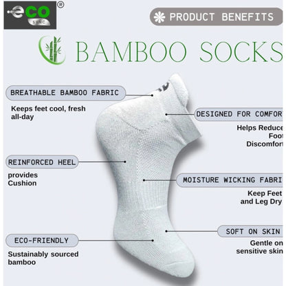 4_Pair Set Unisex Casual Bamboo Cotton Printed Ankle Length Socks (Multicolor)
