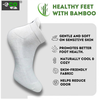 4_Pair Set Unisex Casual Bamboo Cotton Printed Ankle Length Socks (Multicolor)
