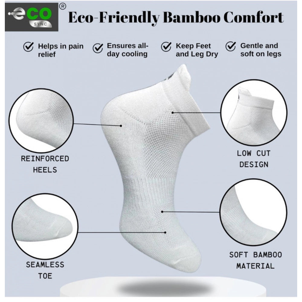 4_Pair Set Unisex Casual Bamboo Cotton Printed Ankle Length Socks (Multicolor)