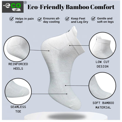 4_Pair Set Unisex Casual Bamboo Cotton Printed Ankle Length Socks (Multicolor)