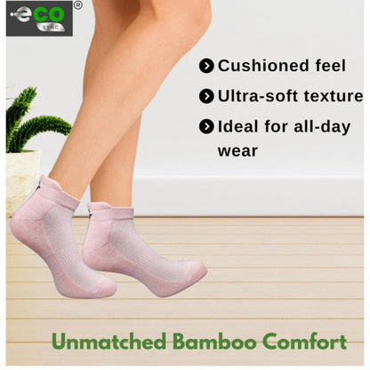 4_Pair Set Unisex Casual Bamboo Cotton Printed Ankle Length Socks (Multicolor)