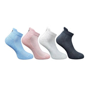 4_Pair Set Unisex Casual Bamboo Cotton Printed Ankle Length Socks (Multicolor)