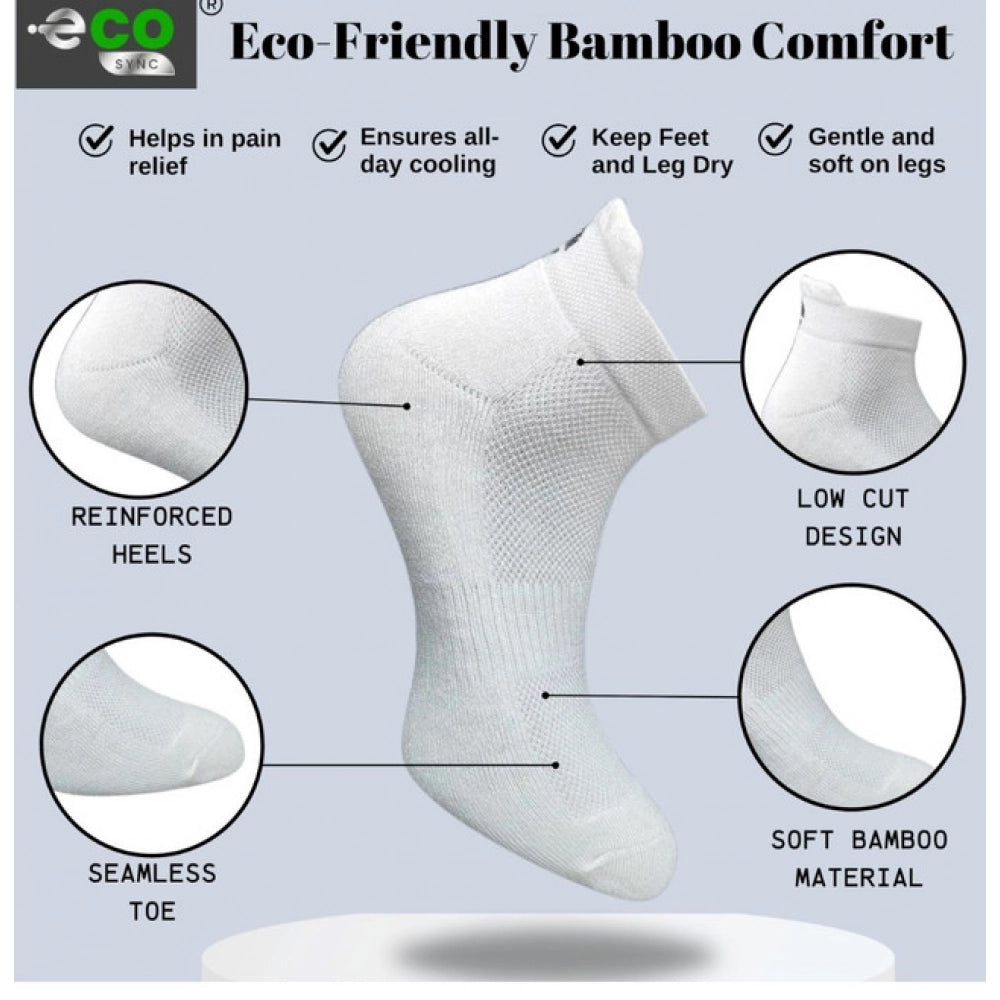 4_Pair Set Unisex Casual Bamboo Cotton Printed Ankle Length Socks (Multicolor)