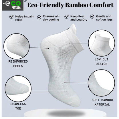 4_Pair Set Unisex Casual Bamboo Cotton Printed Ankle Length Socks (Multicolor)