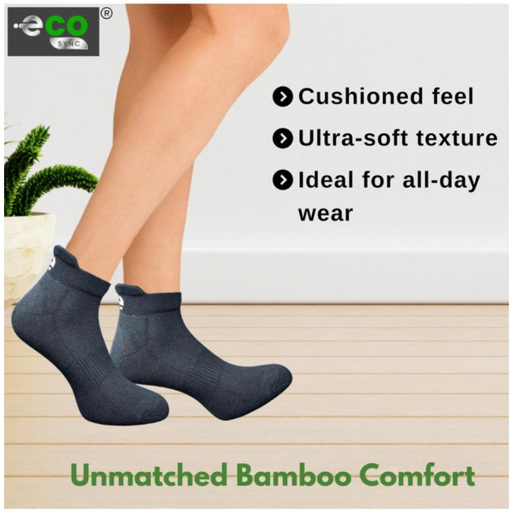 4_Pair Set Unisex Casual Bamboo Cotton Printed Ankle Length Socks (Multicolor)