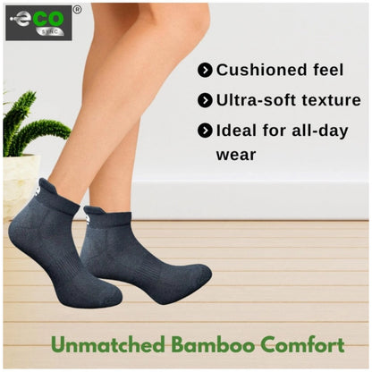 4_Pair Set Unisex Casual Bamboo Cotton Printed Ankle Length Socks (Multicolor)