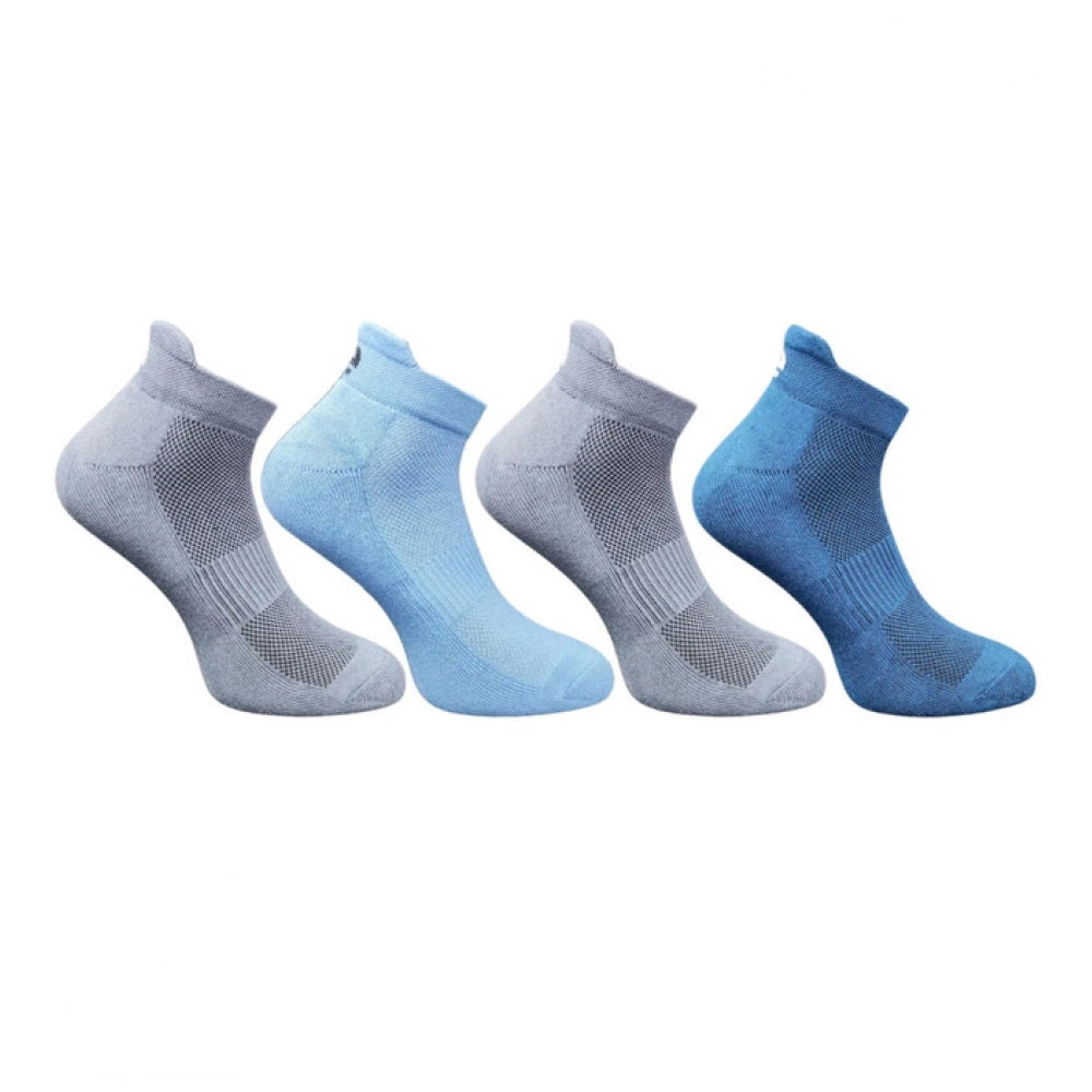 4_Pair Set Unisex Casual Bamboo Cotton Printed Ankle Length Socks (Multicolor)