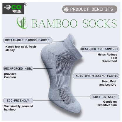 4_Pair Set Unisex Casual Bamboo Cotton Printed Ankle Length Socks (Multicolor)