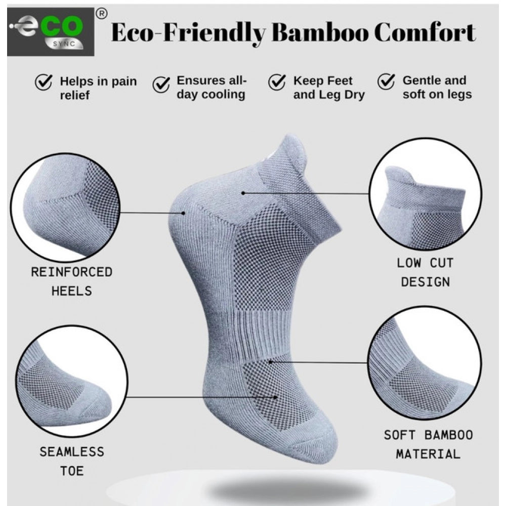 4_Pair Set Unisex Casual Bamboo Cotton Printed Ankle Length Socks (Multicolor)