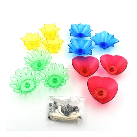 Pack Of 2_Floral Diya Set – Multi-Color Tea Light Holders Set of 12 (Color: Assorted ) | Home Accessories