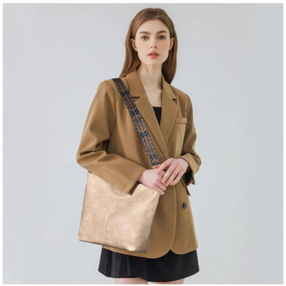 Women's PU Leather Zipper Handbag (Beige) - POPNOVA