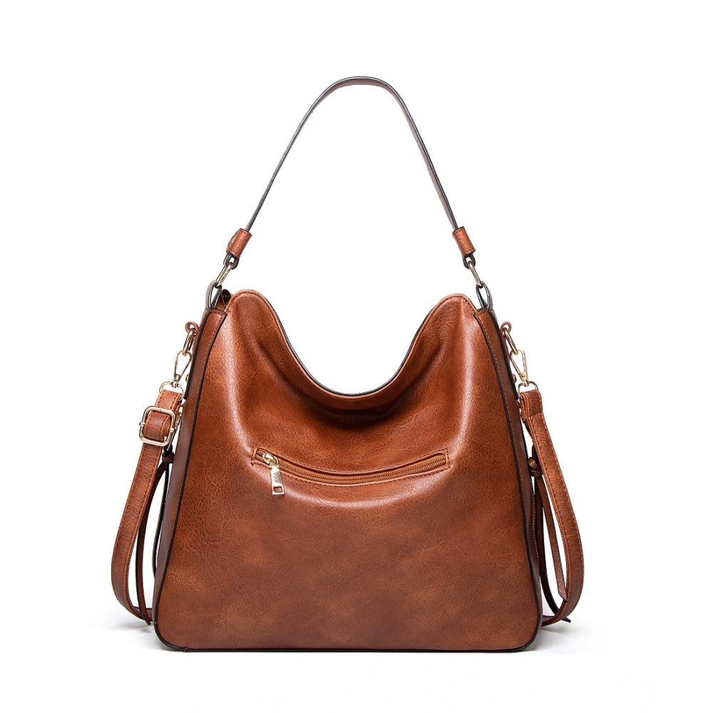 Women's PU Leather Zipper Handbag - POPNOVA