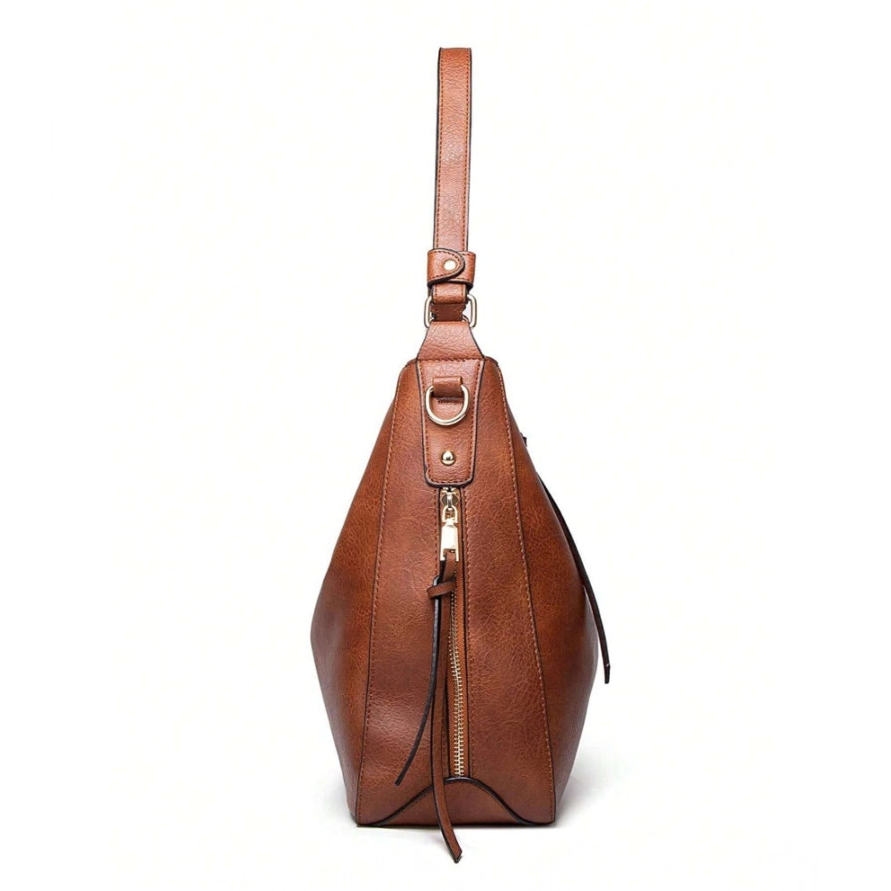 Women's PU Leather Zipper Handbag - POPNOVA