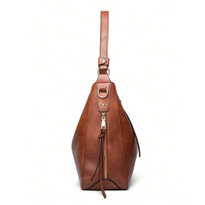 Women's PU Leather Zipper Handbag - POPNOVA