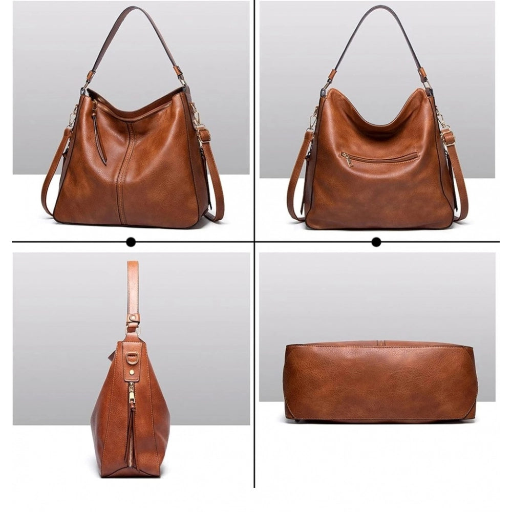 Women's PU Leather Zipper Handbag - POPNOVA