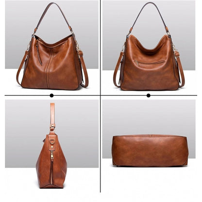 Women's PU Leather Zipper Handbag - POPNOVA