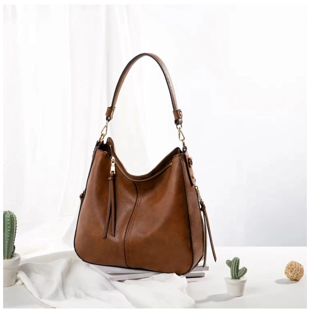 Women's PU Leather Zipper Handbag - POPNOVA