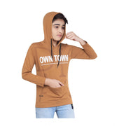 Boy's Cotton Printeded Hooded Neck Hoodies - Brown