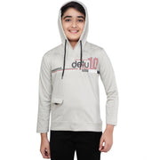 Boy's Cotton Printeded Hooded Neck Hoodies - Grey
