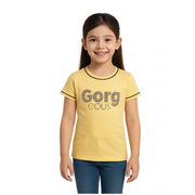 Girl's Cotton Printeded Round Neck T-Shirt - Yellow
