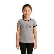 Girl's Cotton Printeded Round Neck T-Shirt - Grey