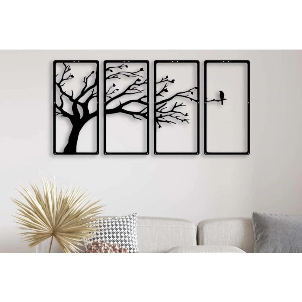 Wooden 3D 4 Pieces Tree Wall Art Panel Frame | Home Accessories