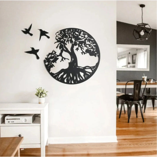 Eternal Growth Tree of Life Wooden Wall Decor – Black | Home Accessories