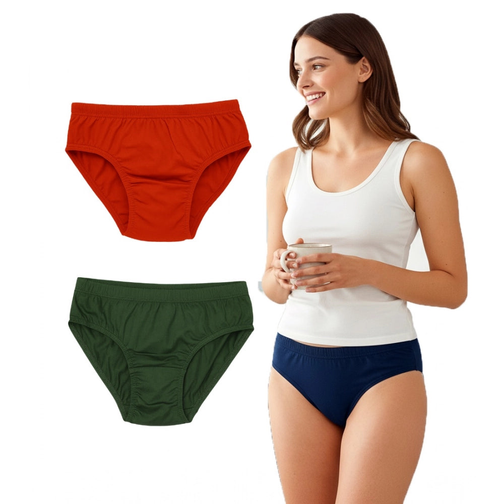 Generic Pack of_3 Women's Cotton Solid Hipster Panty (Multicolor)