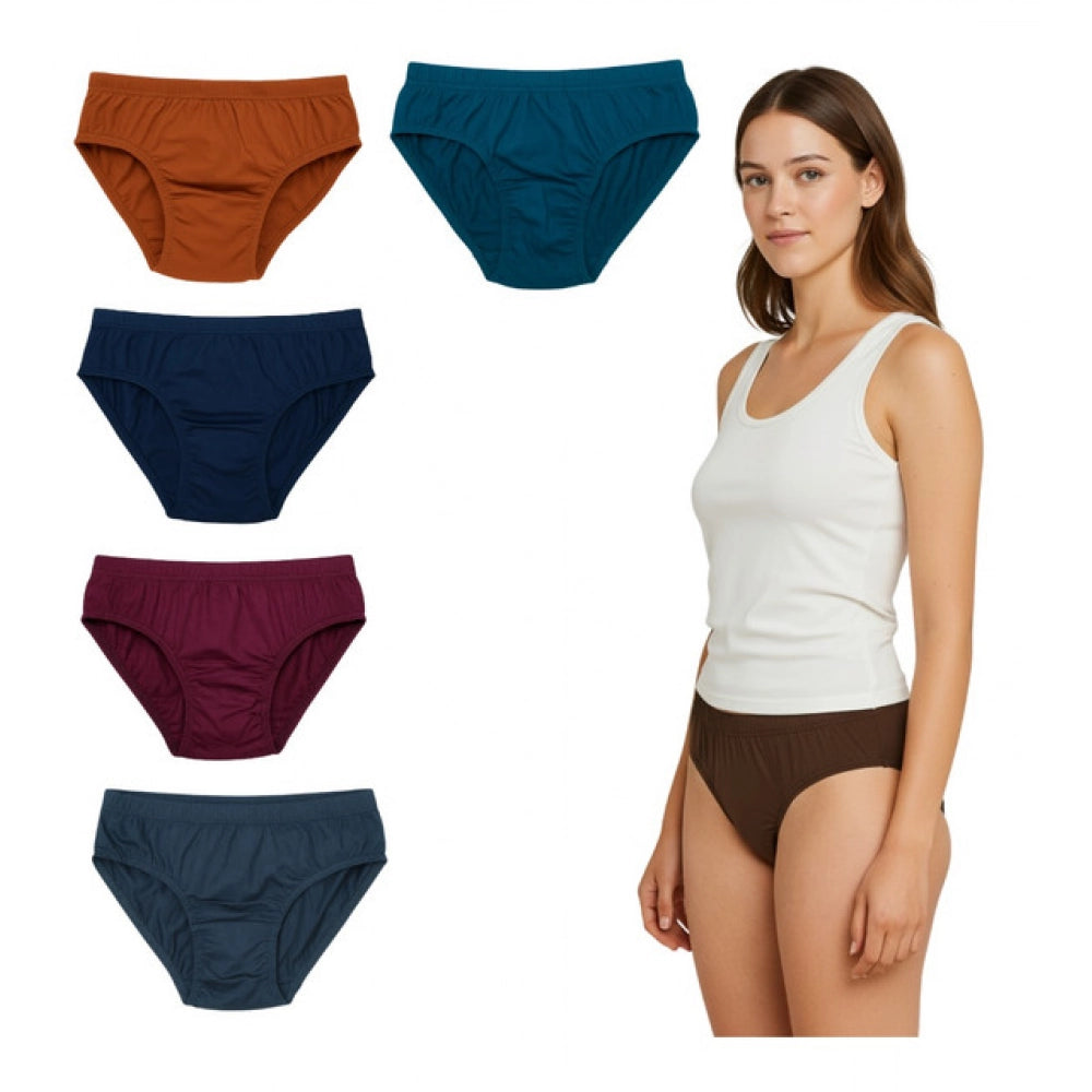 Generic Pack of_6 Women's Cotton Solid Hipster Panty (Multicolor)