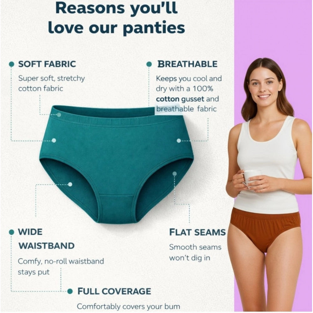 Generic Pack of_9 Women's Cotton Solid Hipster Panty (Multicolor)
