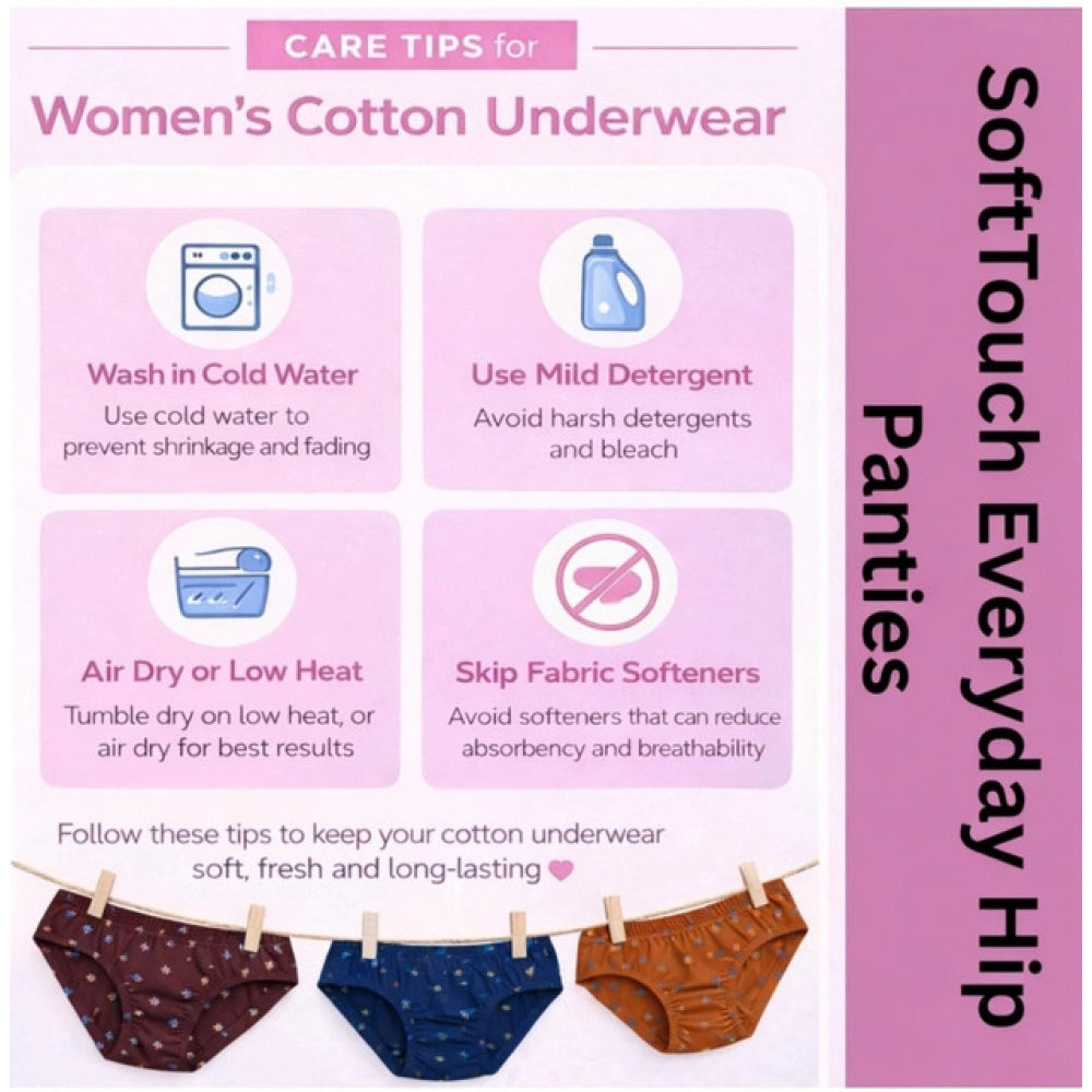 Generic Pack of_6 Women's Cotton Printed Hipster Panty (Multicolor)