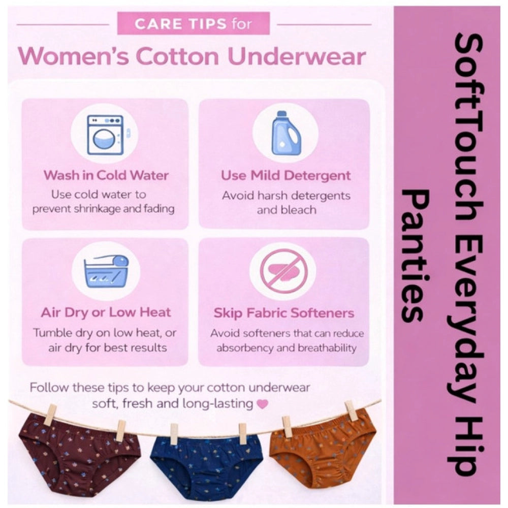 Generic Pack of_6 Women's Cotton Printed Hipster Panty (Multicolor)