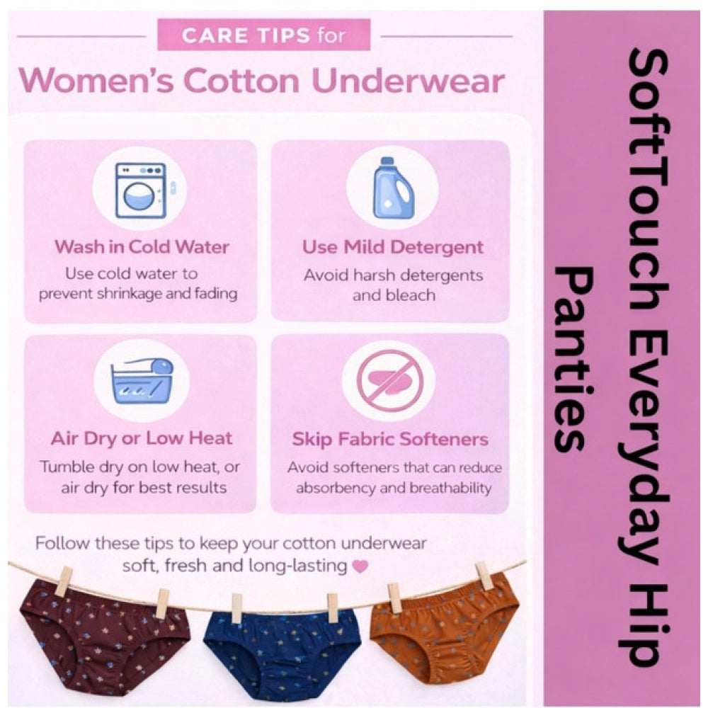 Generic Pack of_12 Women's Cotton Printed Hipster Panty (Multicolor)