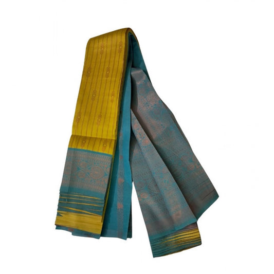 Women's Soft Silk Woven Saree With Unstitched Blouse 5.5m (Mustard Yellow)