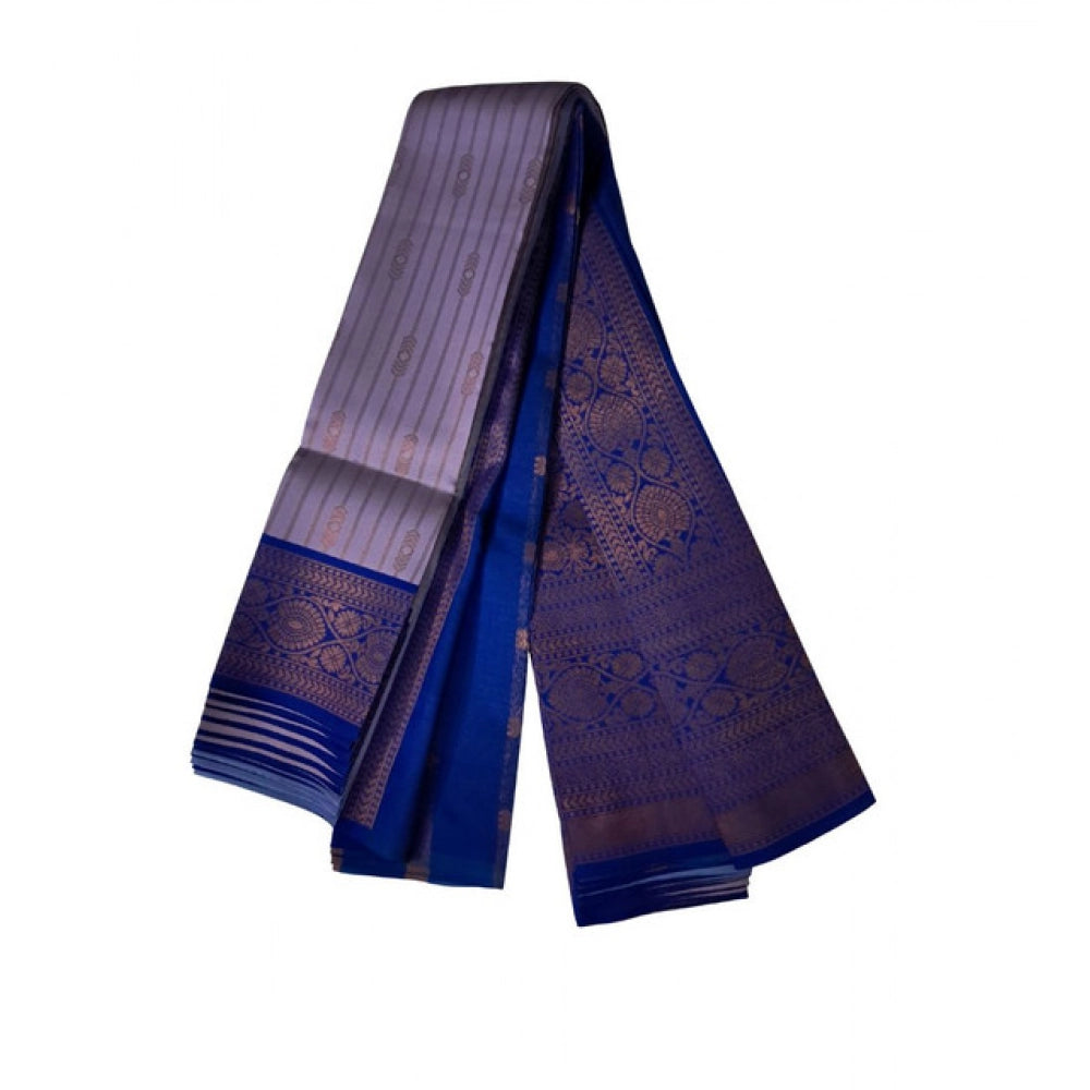 Women's Soft Silk Woven Saree With Unstitched Blouse 5.5 Mtr (Dark Lavender)