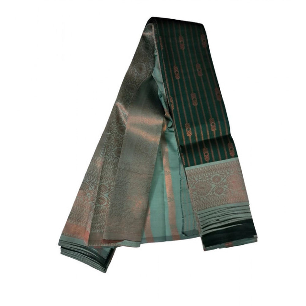 Women's Soft Silk Woven Saree With Unstitched Blouse 5.5 Mtr (Green)
