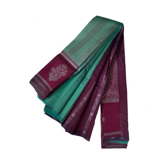 Women's Soft Silk Woven Saree With Unstitched Blouse 5.5m (Dark Pista)