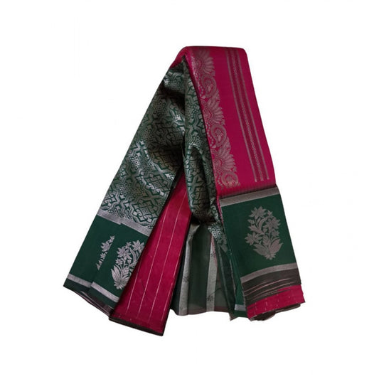 Women's Soft Silk Woven Saree With Unstitched Blouse 5.5m (Red)