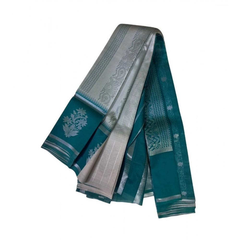 Women's Soft Silk Woven Saree With Unstitched Blouse 5.5 Mtr (Silver)