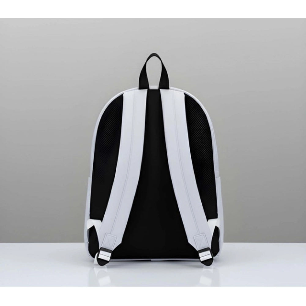 Generic Unisex PU Leather Solid Medium Zipper Backpack (Grey)