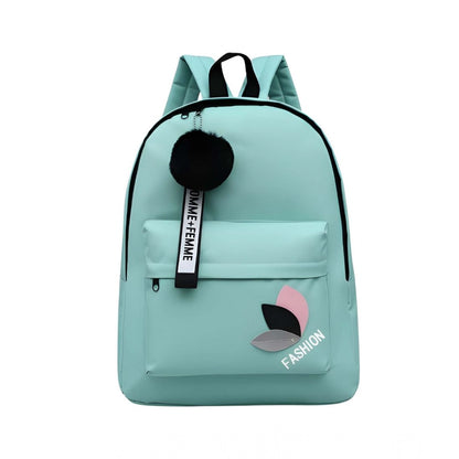 Unisex PU Leather Solid Medium Zipper Backpack (Green) - POPNOVA