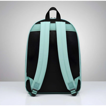 Unisex PU Leather Solid Medium Zipper Backpack (Green) - POPNOVA