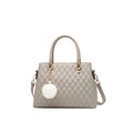 Generic Women's PU Leather Solid Shoulder Zipper Handbag (Grey)