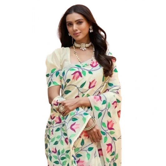 Women's Georgette Printed Saree With Unstitched Blouse 5.5Mtr | POPNOVA
