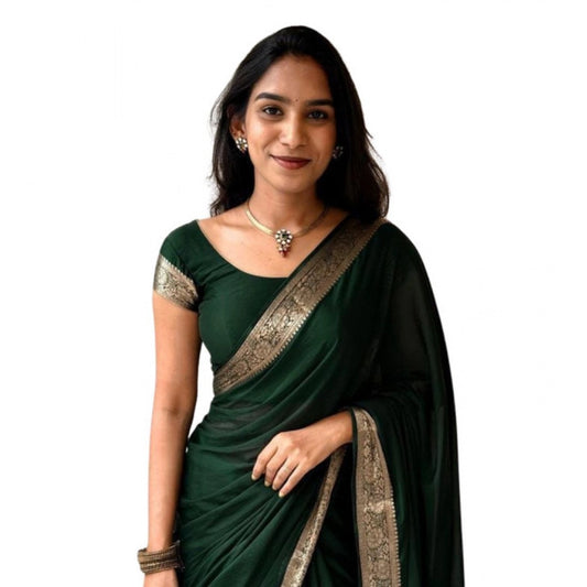 Women's Vichitra Silk Printed Saree With Unstitched Blouse 5.5Mtr | POPNOVA